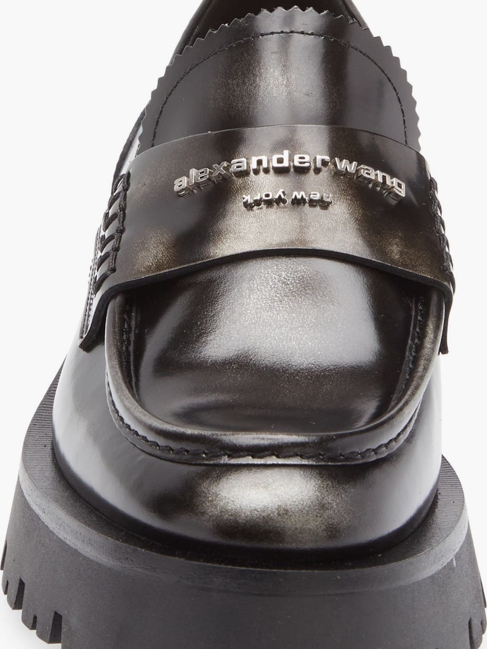 Alexander Wang Black Patent Leather Lug-Sole Penny Loafer size 41 which is 10 us
